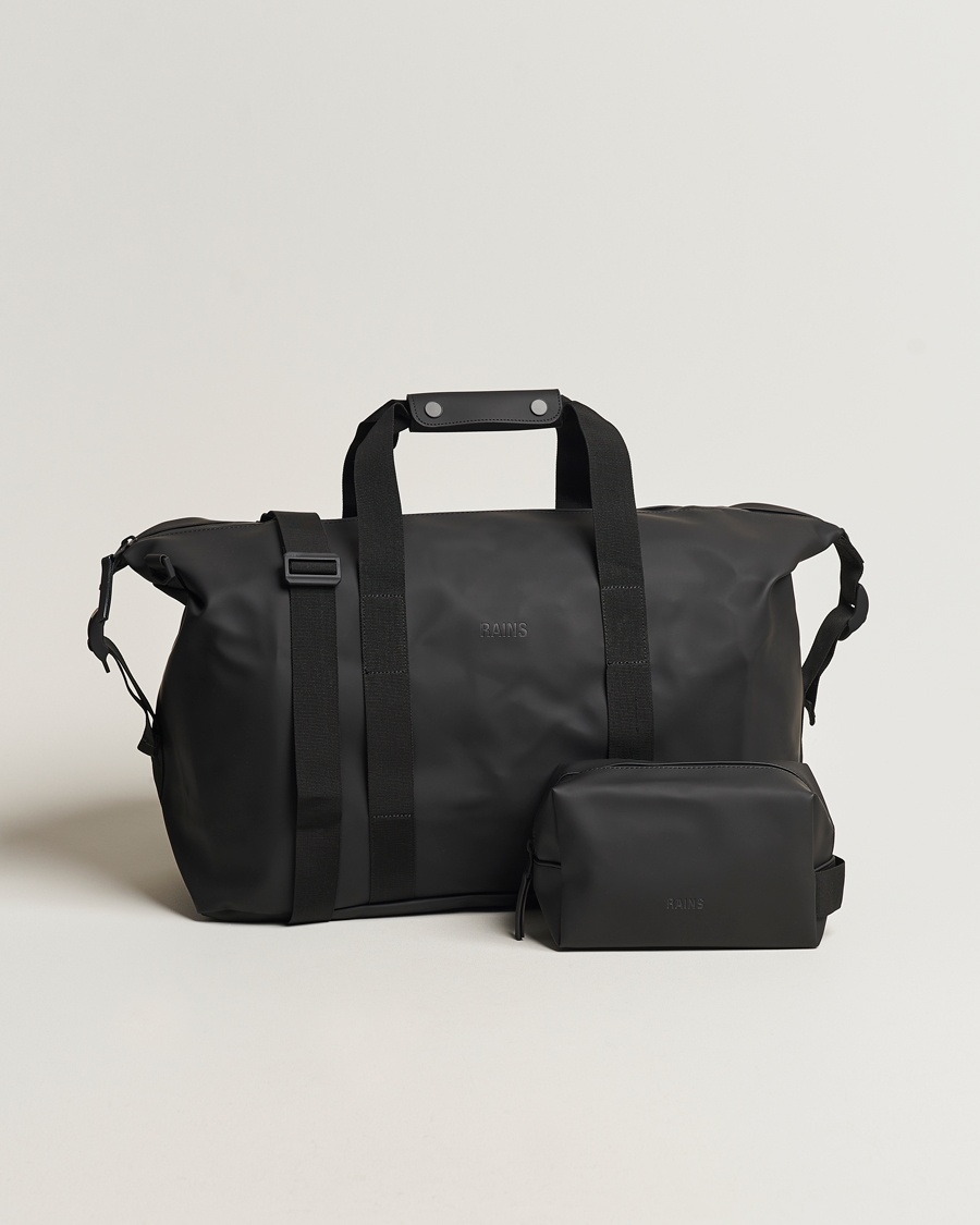 RAINS Hilo Weekendbag & Washbag Black – Zwart