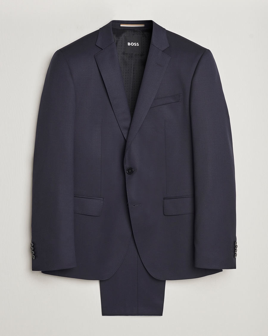 BOSS BLACK Huge Wool Suit Dark Blue – Blauw