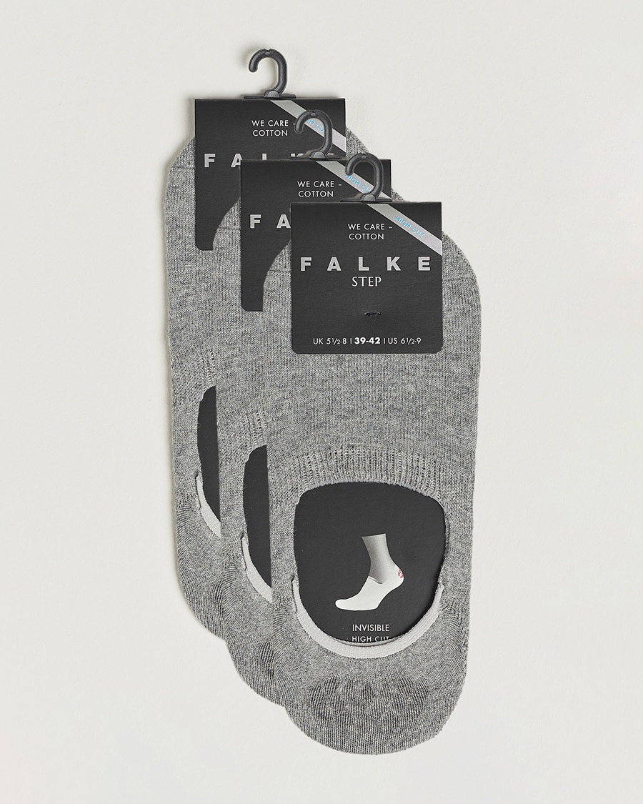 Heren | Kleding | Falke | 3-pack Casual High Cut Sneaker Socks Light Grey Melange