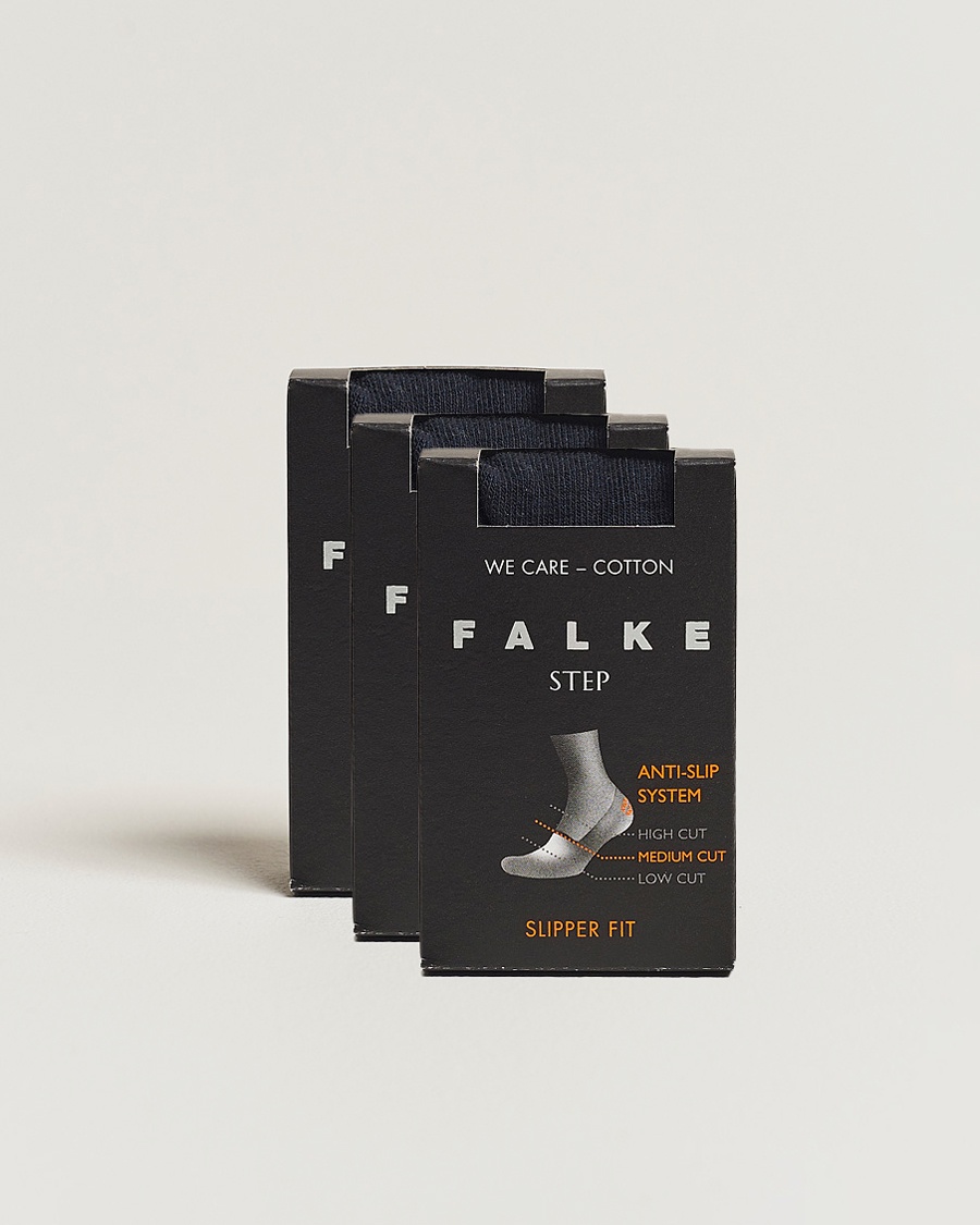 Falke 3-pack Step In Box Loafer Socks Navy – Blauw