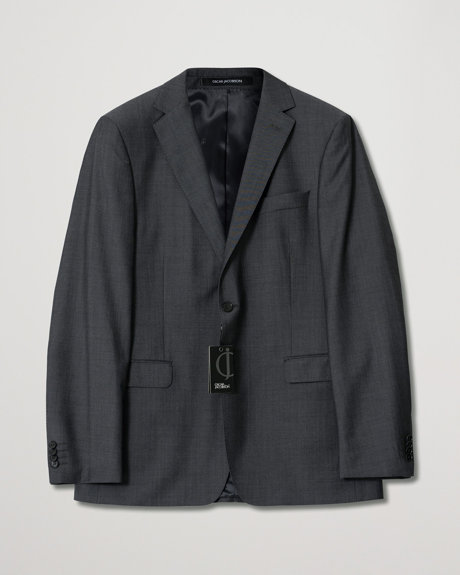 Pre-owned Oscar Jacobson Fuego Blazer Wool Dark Grey – Grijs