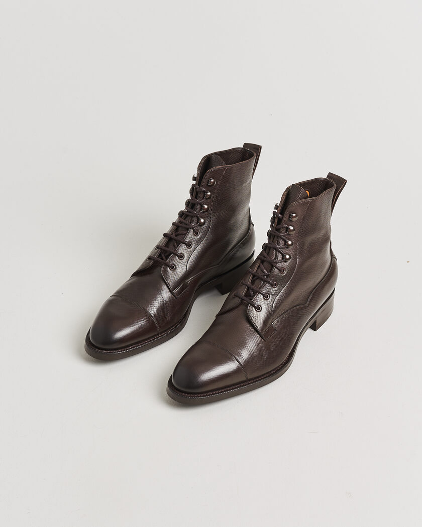 Pre-owned Edward Green Galway Grained Boot Dark Brown Utah Calf UK10,5 - EU45 – Bruin