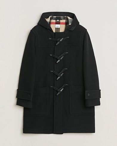 Pre-owned Burberry Wool Duffle Coat Black 50 – Zwart