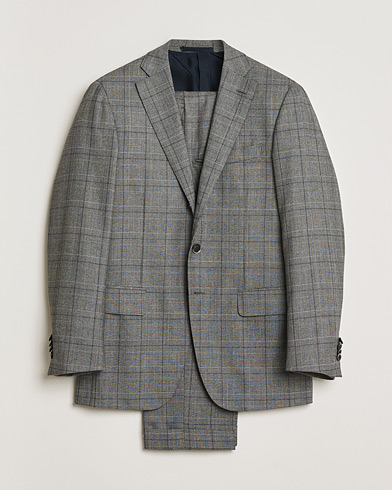 Pre-owned Caruso Checked Wool Suit Grey 48 – Grijs