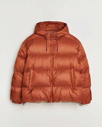 Pre-owned GANT Shiny Puffer Hooded Jacket Rust XL – Rood