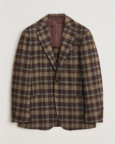 Pre-owned Ring Jacket Checked Wool Blazer Brown 50 – Bruin