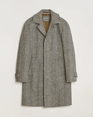 Pre-owned Private White V.C. Raglan Wool Coat Black & Cream 2 - XS – Zwart