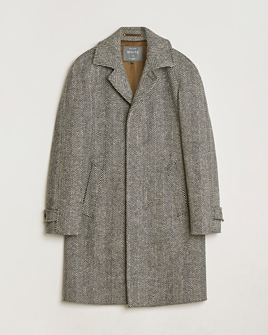 Pre-owned Private White V.C. Raglan Wool Coat Black & Cream 2 - XS – Zwart