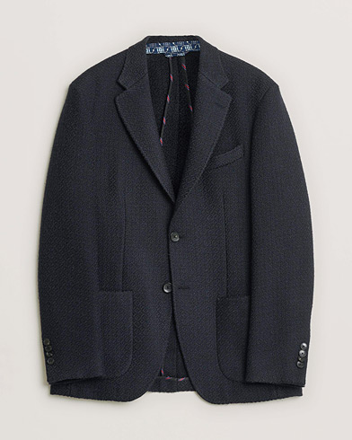 Pre-owned Etro Jacquard Jersey Blazer Navy 52 – Blauw