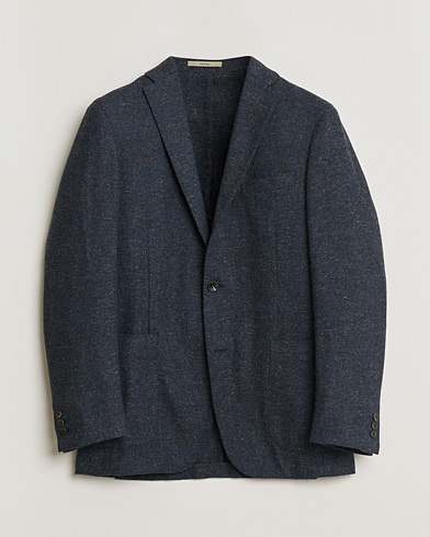 Pre-owned Boglioli Dover Wool Blazer Navy Melange 48 – Blauw