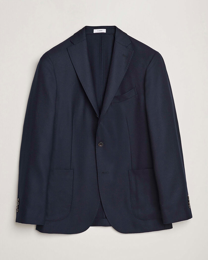Pre-owned Boglioli K Jacket Wool Hopsack Blazer Navy 50 – Blauw