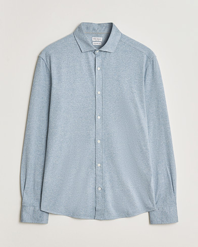 Pre-owned Brunello Cucinelli Lightweight Jersey Shirt Light Blue L – Blauw
