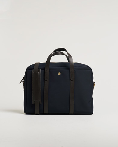Pre-owned Mismo M/S Aspire Briefcase Navy/Dark Brown – Blauw
