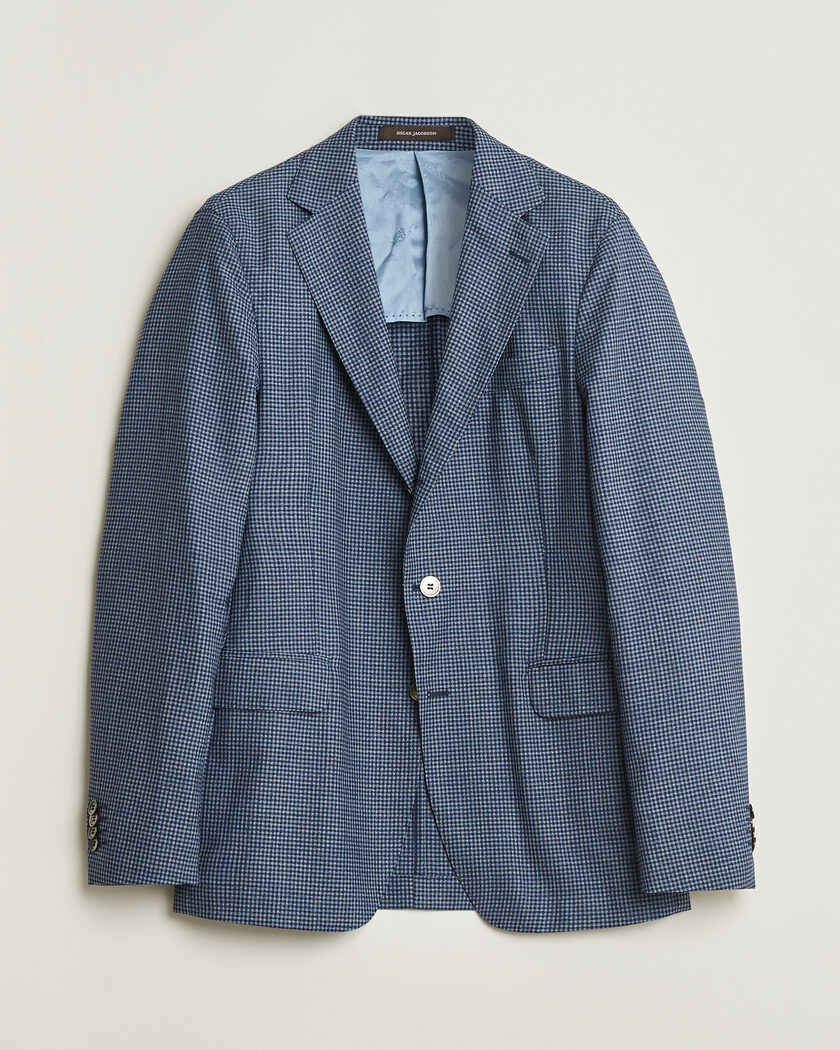 Pre-owned Oscar Jacobson Evens Checked Blazer Blue 50 – Blauw