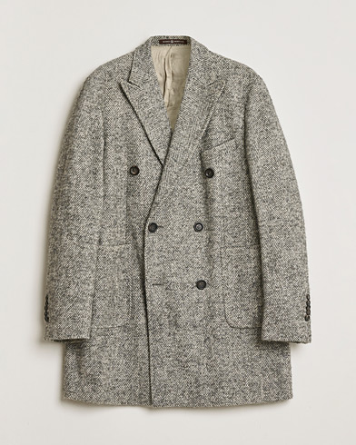 Pre-owned Morris Double Breasted Herringbone Wool Coat Grey 52 – Grijs