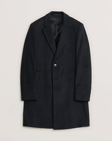 Pre-owned HUGO Cashmere Coat Black 46 – Zwart