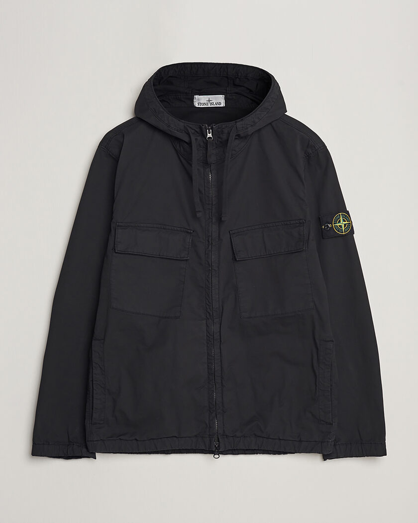 Pre-owned Stone Island Supima Cotton Hooded Jacket Black XL – Zwart