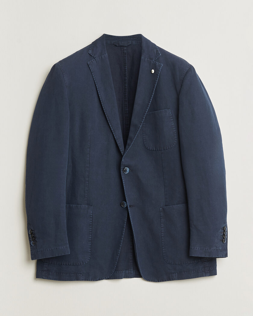 Pre-owned L.B.M. 1911 Jack Regular Fit Cotton & Linen Blazer Navy 52 – Blauw