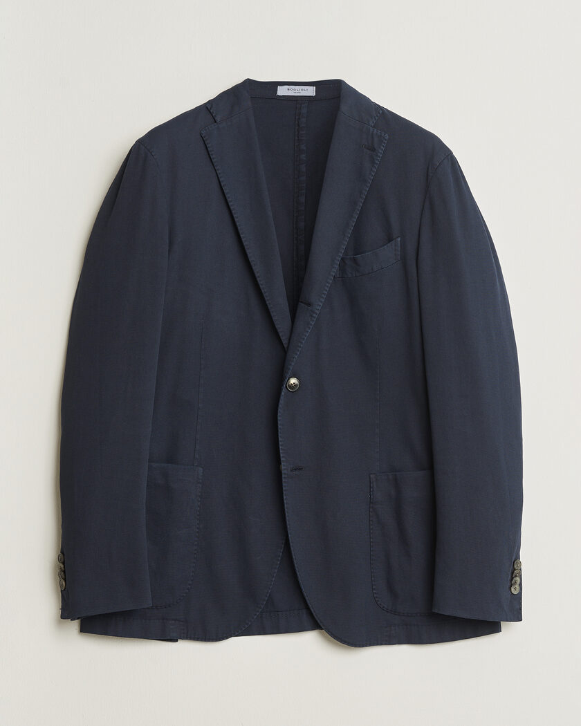 Pre-owned Boglioli K Jacket Cotton Stretch Blazer Navy 52 – Blauw