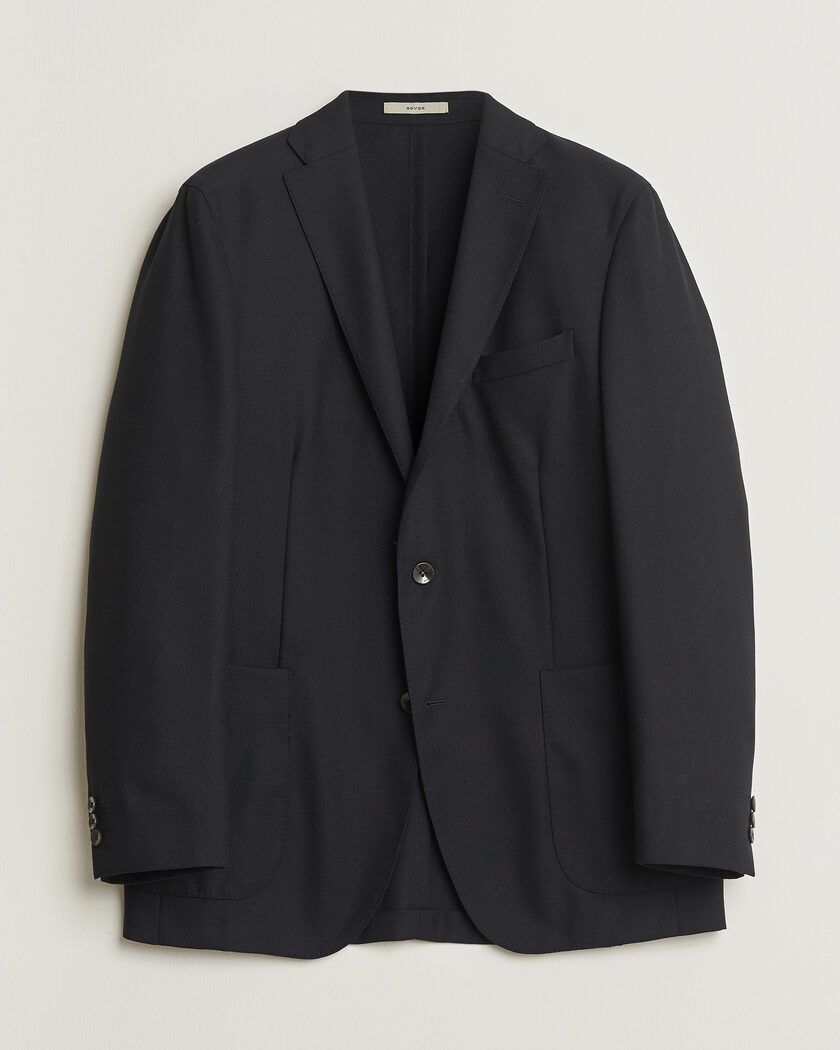 Pre-owned Boglioli Dover Wool Hopsack Blazer Black 52 – Zwart