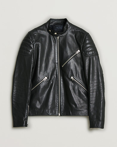 Acne Studios Oliver Leather Jacket Black 48 – Zwart