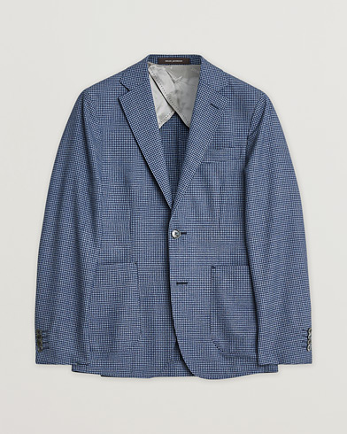 Pre-owned Oscar Jacobson Ferry Check Wool Blazer Multi – Blauw