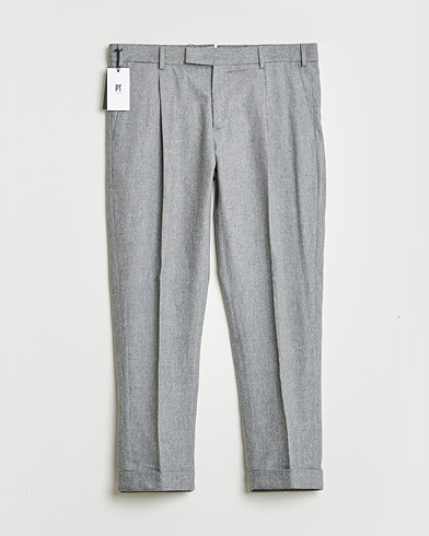 Pre-owned PT01 Pleated Wool Trousers Grey Melange 50 – Grijs