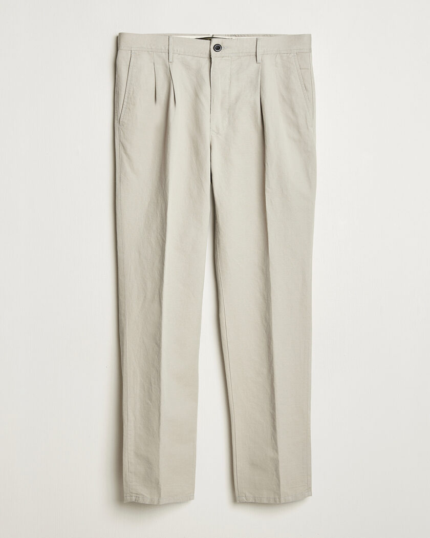 Pre-owned Incotex Tapered Fit Pleated Linen Slacks Light Beige W33 – Beige