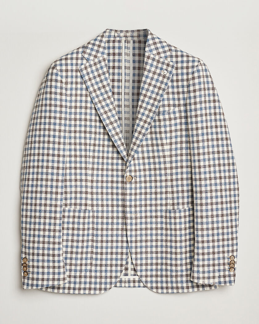 Pre-owned L.B.M. 1911 Jack Regular Fit Checked Blazer Blue/Brown 52 – Beige