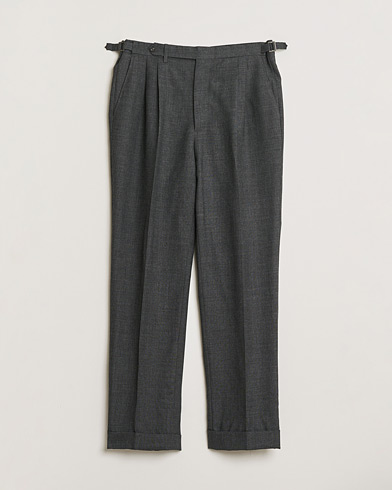 Pre-owned Berg&Berg High Waisted Double Pleated Wool Trousers Dark Grey 52 – Grijs