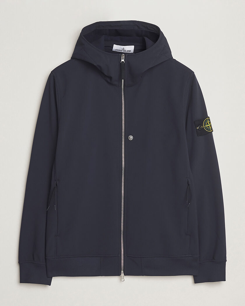 Stone Island Soft Shell Re-Dyed Lined Hood Jacket Navy L – Blauw