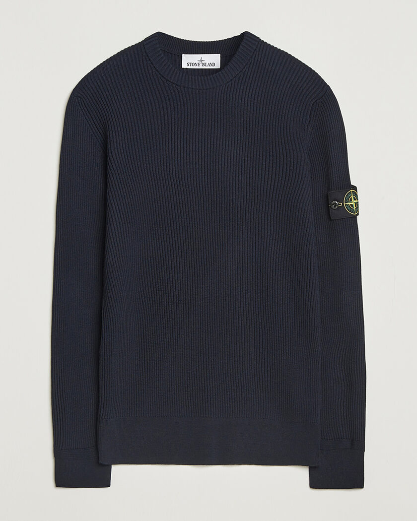 Pre-owned Stone Island Full Rib Crewneck Navy S – Blauw