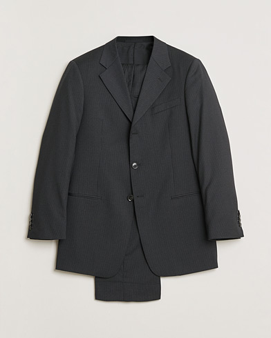 Pre-owned Armani Collezioni Pinstriped Wool Suit Dark Grey 50 – Grijs