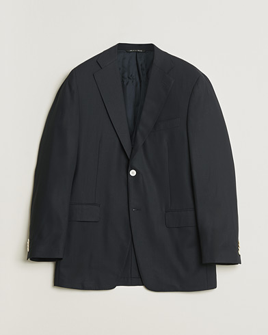 Pre-owned Canali Hopsack Wool Blazer Navy 50 – Blauw