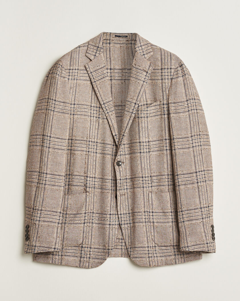 Pre-owned Lardini Silk Blend Checked Blazer Brown 54 – Bruin