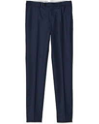 Brunello Cucinelli Slim Fit Flannel Trousers Navy – Blauw