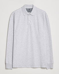  Long Sleeve Polo Light Grey