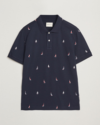  Embroidered Sailing Polo Evening Blue