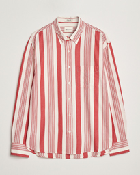  Relaxed Fit Wide Striped Seersucker Shirt Ruby Red