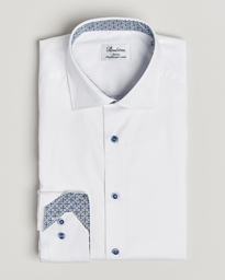  Silmline Contrast Cotton Twill Shirt White