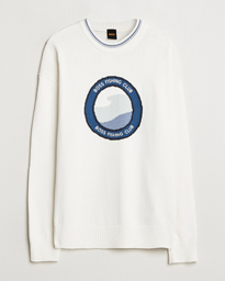 Klubfish Printed Crew Neck Sweater Natural