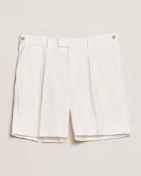  Regular Fit Dressed Cotton Twill Shorts Eggshell