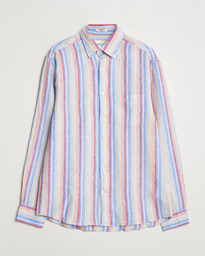  Regular Fit Linen Striped Shirt Multi