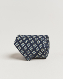 Archivio 3-Fold Printed Silk Tie Navy