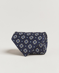  Archivio 3-Fold Printed Silk Tie Navy