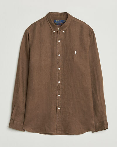 Polo Ralph Lauren Slim Fit Linen Shirt Chestnut