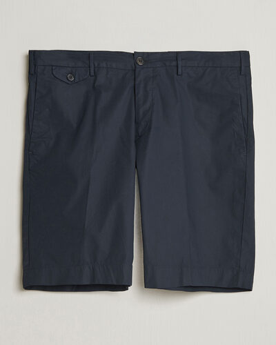 Incotex Cotton Poplin Shorts Navy