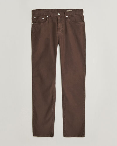 GANT Slim Fit Cotton/Linen 5-Pocket Pants Rich Brown