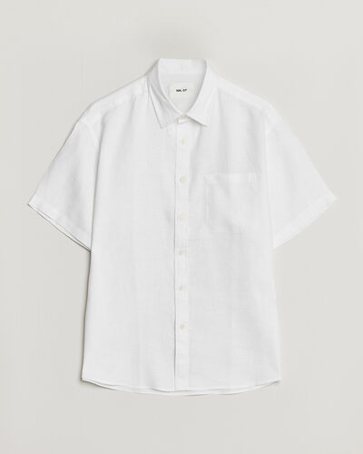 NN07 Deon Linen Short Sleeve Shirt White