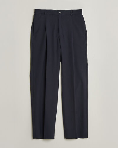 BOSS BLACK Pat Pleated Wool Trousers Dark Blue
